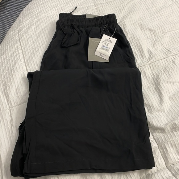 NWT Royalty For Me Black Drawstring Wide Straight Pant with Tie. Size: L - Picture 4 of 5
